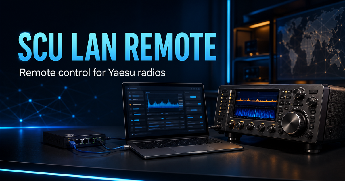 SCU LAN Remote: stazione radioamatoriale remota con ricetrasmettitore, laptop e collegamento di rete